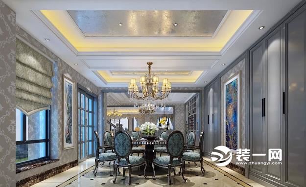 这套380平米的别墅采用欧式风格装修,接下来就和昆明装修公司一起来欣赏一下装修效果图吧~ 本案家装整体的装饰设计风格定义为欧式风格,在这套案例中设计师充分的把欧式风格的华丽的装饰、浓烈的色彩、精美的造型展现到雍容华贵的装饰效果;精美的石膏线条大多做成圆弧形,并用带有花纹的线条沟边,尽量展现出柔美的线条装饰效果。