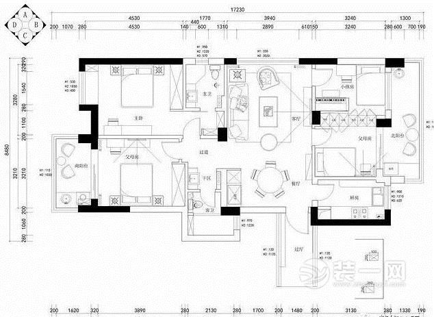 121㎡现代简约风格装修效果图